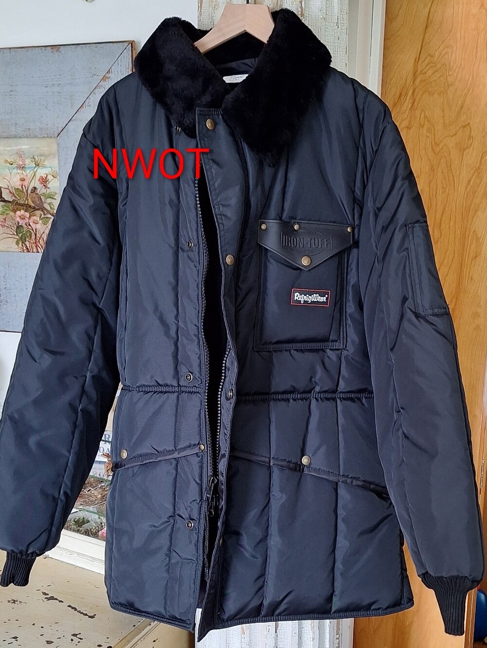 REFRIGIWEAR IRON TUFF Men's Black INSULATED Utility Work Jacket Coat POCKETS XL